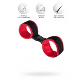 Красно-черные велюровые наручники Anonymo - ToyFa - купить с доставкой в Керчи