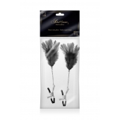 Зажимы для сосков с черными перьями Sweet Caress Feather Nipple Clumps - Sweet Caress - купить с доставкой в Керчи
