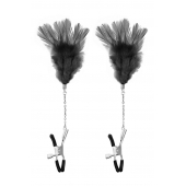 Зажимы для сосков с черными перьями Sweet Caress Feather Nipple Clumps - Sweet Caress - купить с доставкой в Керчи