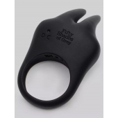 Черное эрекционное виброкольцо Sensation Rechargeable Vibrating Rabbit Love Ring - Fifty Shades of Grey - в Керчи купить с доставкой