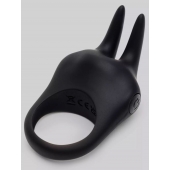 Черное эрекционное виброкольцо Sensation Rechargeable Vibrating Rabbit Love Ring - Fifty Shades of Grey - в Керчи купить с доставкой