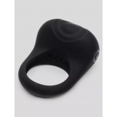 Черное эрекционное виброкольцо Sensation Rechargeable Vibrating Love Ring - Fifty Shades of Grey - в Керчи купить с доставкой