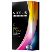 Цветные ароматизированные презервативы VITALIS PREMIUM color   flavor - 12 шт. - Vitalis - купить с доставкой в Керчи