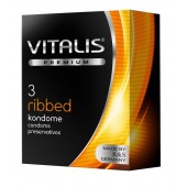 Ребристые презервативы VITALIS PREMIUM ribbed - 3 шт. - Vitalis - купить с доставкой в Керчи