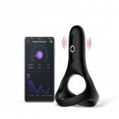 Черное виброкольцо Magic Motion Rise с подхватом мошонки - Magic Motion - в Керчи купить с доставкой