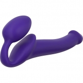 Фиолетовый безремневой страпон Silicone Bendable Strap-On - size S - Strap-on-me - купить с доставкой в Керчи
