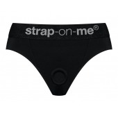 Черные трусики для насадок Heroine Lingerie Harness - size L - Strap-on-me - купить с доставкой в Керчи