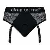 Черные трусики для насадок Diva Lingerie Harness - size S - Strap-on-me - купить с доставкой в Керчи