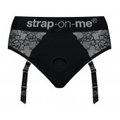 Черные трусики для насадок Diva Lingerie Harness - size M - Strap-on-me - купить с доставкой в Керчи