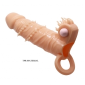Телесная удлиняющая вибронасадка Penis Sleeve Connor - 17 см. - Baile - в Керчи купить с доставкой