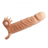 Телесная удлиняющая вибронасадка Penis Sleeve Connor - 17 см. - Baile - в Керчи купить с доставкой