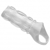 Насадка на пенис с кольцом для мошонки Clear Sensations Enhancer Sex Sleeve - 11,5 см. - XR Brands - в Керчи купить с доставкой