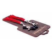 Металлические зажимы на соски с красными замшевыми кисточками - Crazy Handmade - купить с доставкой в Керчи