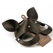 Черная кожаная маска  Кошка  с маленькими ушками - Crazy Handmade - купить с доставкой в Керчи