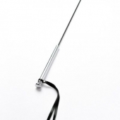 Черный кожаный стек с гладкой ручкой - 55 см. - Crazy Handmade - купить с доставкой в Керчи