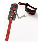 Черные оковы с красным декором и заклепками - Crazy Handmade - купить с доставкой в Керчи