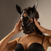 Черная маска  Собака  с ушками - Crazy Handmade - купить с доставкой в Керчи