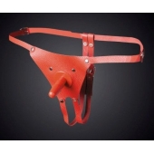 Красные кожаные универсальные трусики со штырьком для насадок - Sitabella - купить с доставкой в Керчи