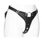 Черный женский пояс с вагинальной пробкой - LOVETOY (А-Полимер) - купить с доставкой в Керчи