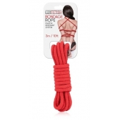 Красная хлопковая веревка для связывания - 3 м. - Lux Fetish - купить с доставкой в Керчи