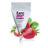 Съедобное согревающее массажное масло Love Me Tender Strawberry с ароматом клубники - 10 мл. - Love to Love - купить с доставкой в Керчи