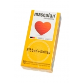 Презервативы с колечками и пупырышками Masculan Ribbed+Dotted - 10 шт. - Masculan - купить с доставкой в Керчи