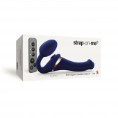 Синий безремневой страпон Multi Orgasm Size S с клиторальной стимуляцией - Strap-on-me - купить с доставкой в Керчи