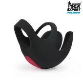 Черная вибронасадка на пенис и мошонку Sex Expert - Sex Expert - в Керчи купить с доставкой