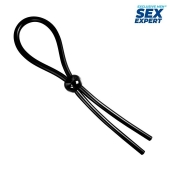 Черное силиконовое лассо с шариком для утяжки - Sex Expert - в Керчи купить с доставкой