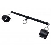 Черная распорка для ног с кожаными манжетами - Pecado - купить с доставкой в Керчи