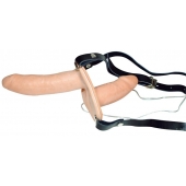 Телесный женский страпон с вагинальной пробкой Strap-On Duo - 15 см. - Orion - купить с доставкой в Керчи