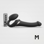 Черный безремневой страпон Multi Orgasm Size M с клиторальной стимуляцией - Strap-on-me - купить с доставкой в Керчи