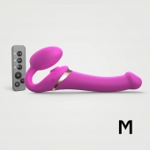 Ярко-розовый безремневой страпон Multi Orgasm Size M с клиторальной стимуляцией - Strap-on-me - купить с доставкой в Керчи