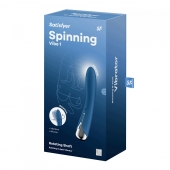 Синий вибратор-ротатор Spinning Vibe 1 - 18 см. - Satisfyer
