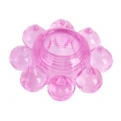 Розовое гелевое эрекционное кольцо-цветок - Toyfa Basic - в Керчи купить с доставкой