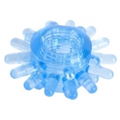 Голубая гелевая насадка с шипиками - Toyfa Basic - в Керчи купить с доставкой