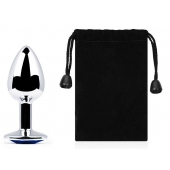 Анальное украшение BUTT PLUG  Small с синим кристаллом - 7 см. - Anal Jewelry Plug - купить с доставкой в Керчи