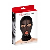 Черная сетчатая маска на голову с отверстиями для глаз и рта - Fetish Tentation - купить с доставкой в Керчи
