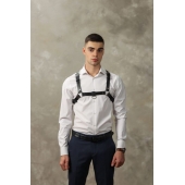 Черная мужская кожаная портупея №4 - БДСМ Арсенал - купить с доставкой в Керчи