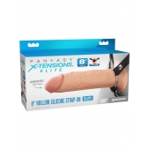 Полый страпон на ремнях 8’’ Hollow Silicone Strap-on - Pipedream - купить с доставкой в Керчи