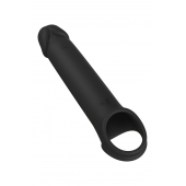 Черная насадка-удлинитель с вибрацией Vibrating Extender With Remote - Dream Toys - в Керчи купить с доставкой