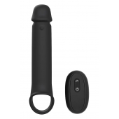 Черная насадка-удлинитель с вибрацией Vibrating Extender With Remote - Dream Toys - в Керчи купить с доставкой