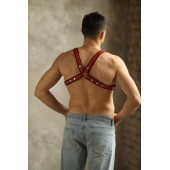 Черно-красная мужская портупея Black-Red - БДСМ Арсенал - купить с доставкой в Керчи