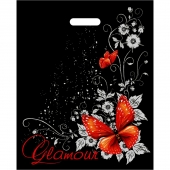 Черный пакет Glamour с вырубной ручкой (38х47 см) - Сима-Ленд - купить с доставкой в Керчи