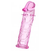 Розовая насадка фаллической формы - 12,5 см. - A-toys - в Керчи купить с доставкой