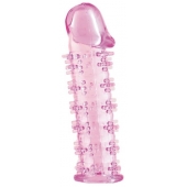 Розовая насадка на пенис с шипами - 12,5 см. - A-toys - в Керчи купить с доставкой