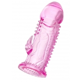 Розовая насадка на пенис с шипиками и коготком - 13,5 см. - A-toys - в Керчи купить с доставкой