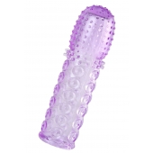 Фиолетовая рельефная насадка на пенис - 13,5 см. - A-toys - в Керчи купить с доставкой