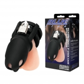 Черная клетка для пениса Silicone Small 2 in Cock Cage With Ball Divider - BlueLine - купить с доставкой в Керчи