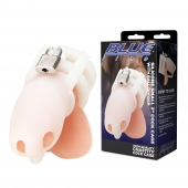 Белая клетка для пениса Silicone Small 2 in Cock Cage With Ball Divider - BlueLine - купить с доставкой в Керчи